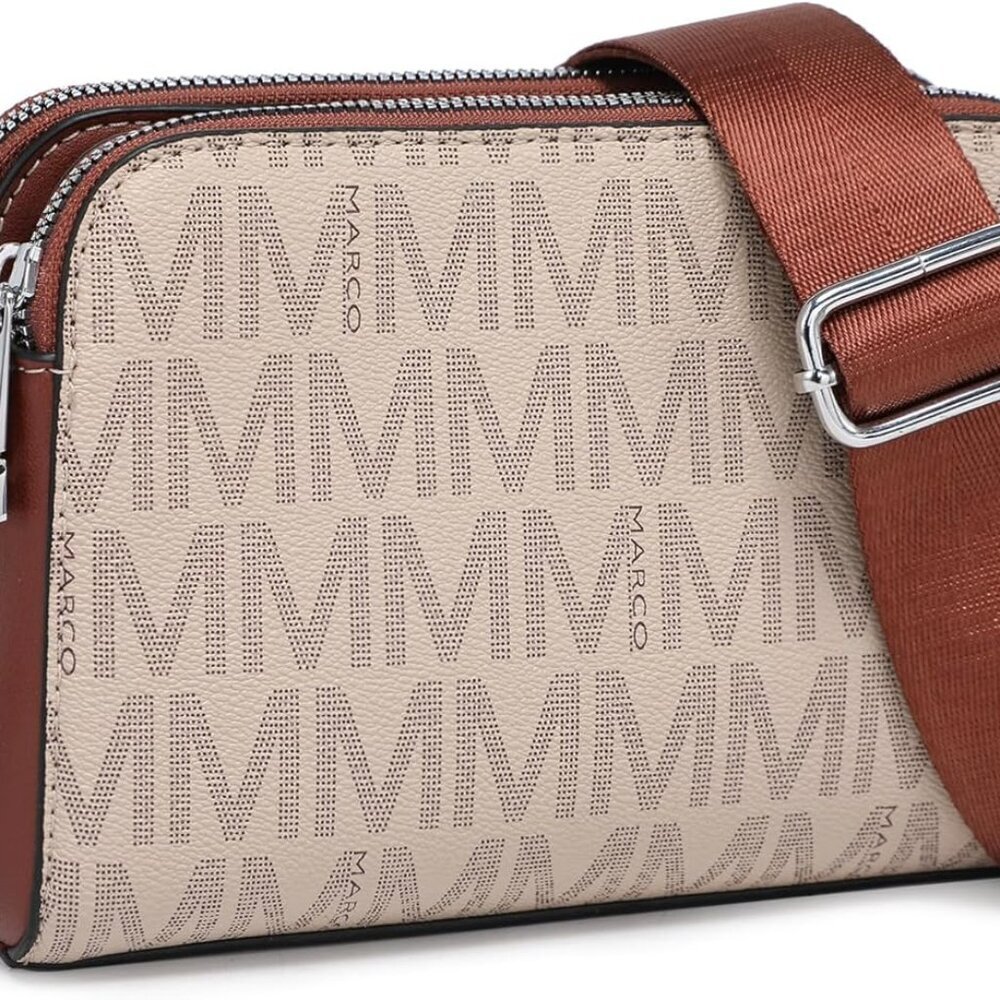 Crossbody Bags for Women Triple Zip Vegan Leather Camera Purses Small Shoulder H
